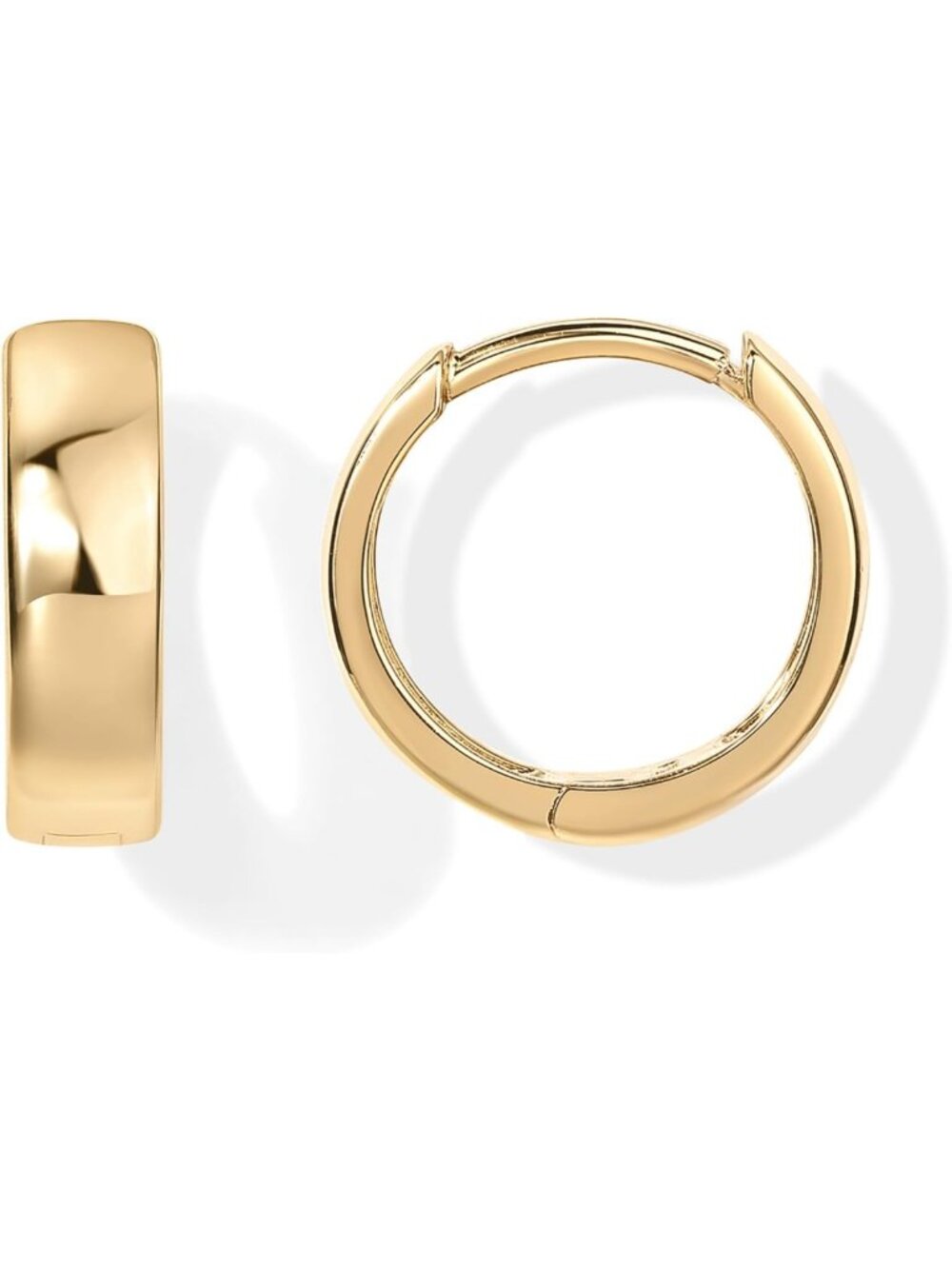 14K Gold Plated Sterling Silver Small Huggie Hoop Earrings for Women - Chic